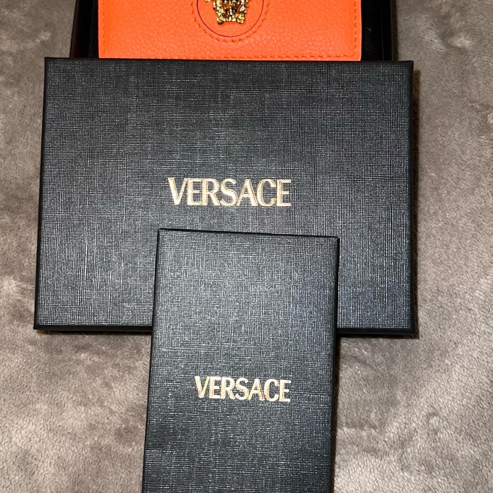 Versace Vibrant Orange Card Holder